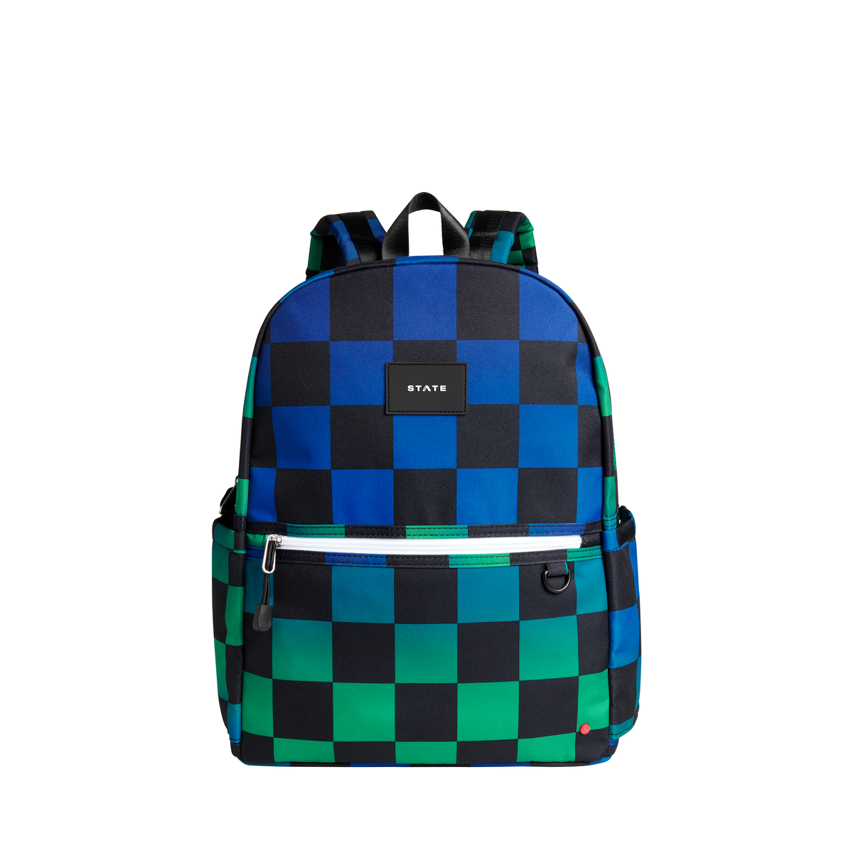 Blue Checkerboard Kane Double Pocket Backpack