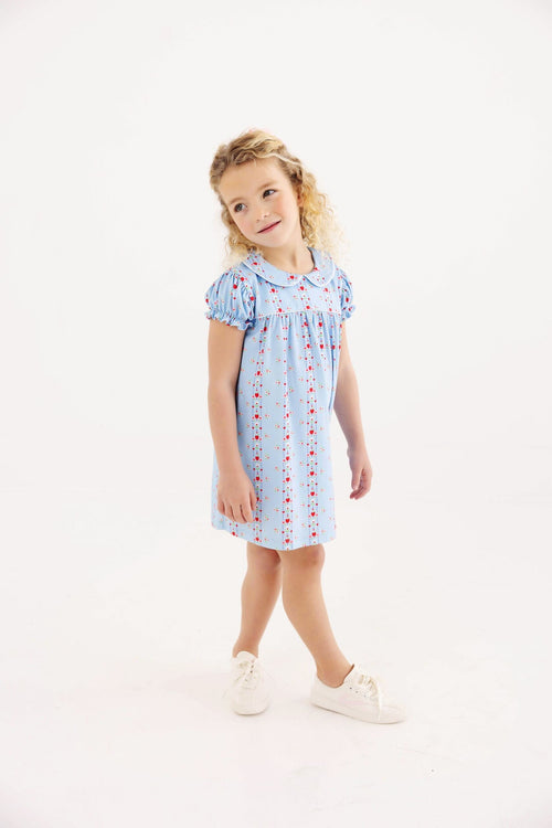 First Day Flowers/Worth Ave White/Richmond Red Holly Day Dress